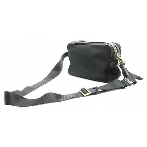 Prada Bag Leather Nero Shoulder Black Nylon - Picture 1 of 8